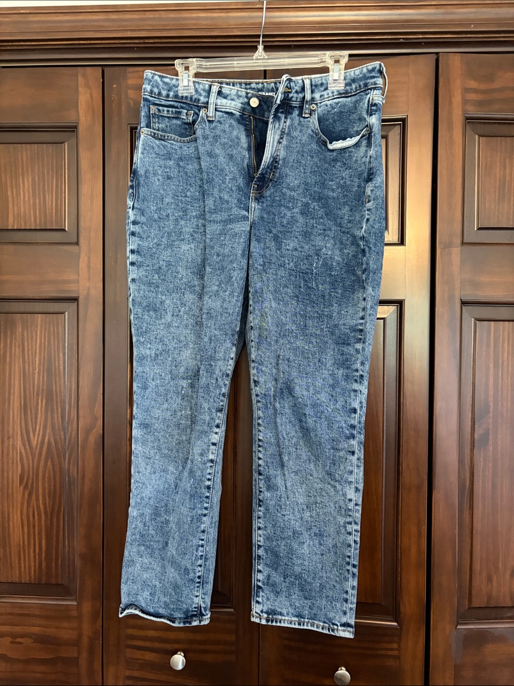 Old Navy Women’s Straight Acid Wash Blue Jeans